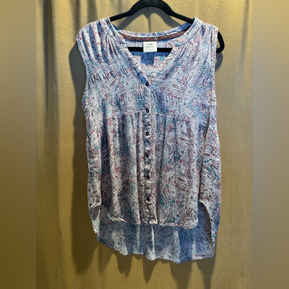 Knox Rose Sleeveless Top Paisley Print